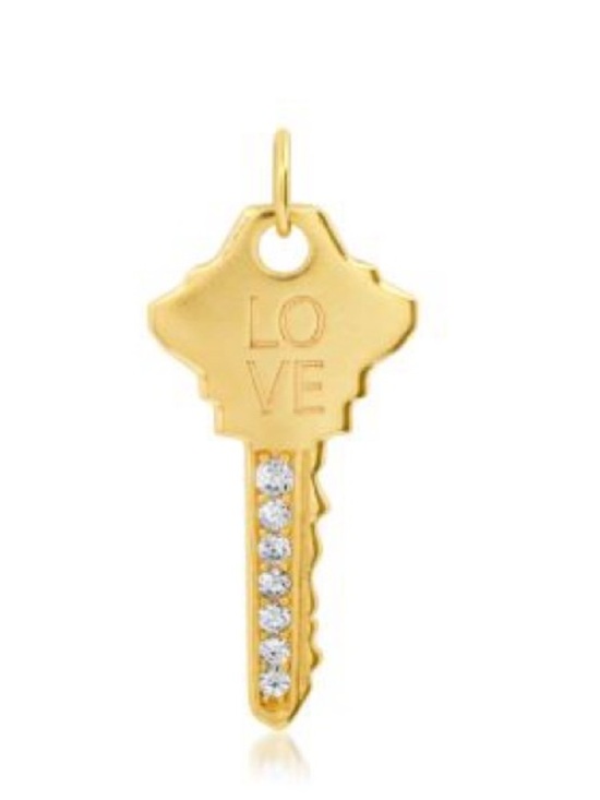 Anthropologie Jewelry - New Anthropologie Love Key Charm Pave